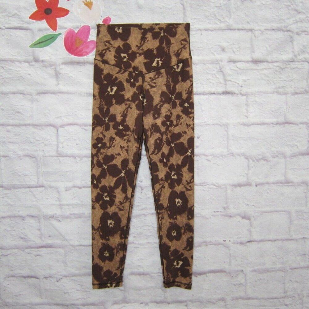 Offline By Aerie REAL ME Leggings High Rise 7/8 Brown Floral Size M